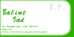 balint vad business card
